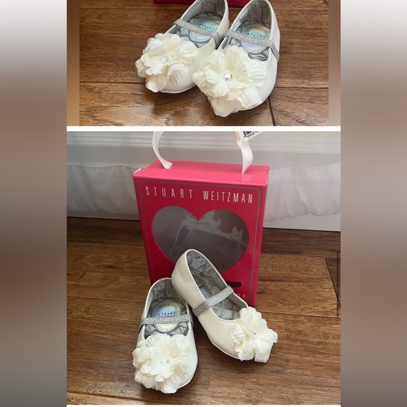 Stuart Weitzman “My First Weitzman” White Floral Baby Shoes - Picture 5 of 8